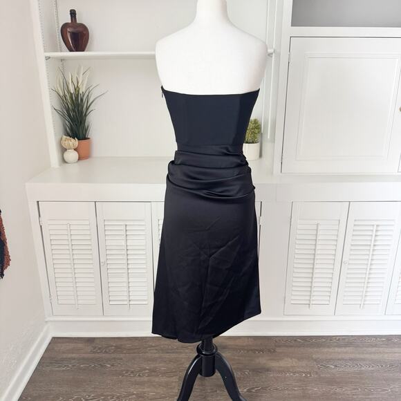 Ramy Brook Black Embellished Carmen Strapless Dress Size 6 - Picture 4 of 7